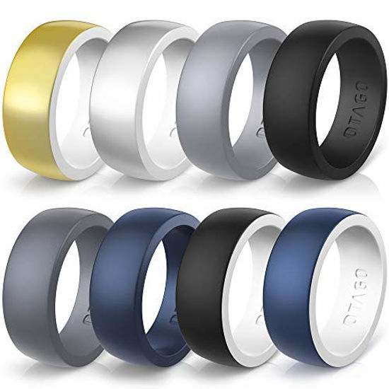 GetUSCart OTAGO Silicone Wedding Rings for Women Men 8 Packs