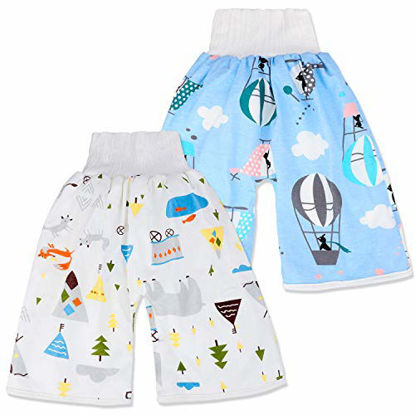Picture of 2 Packs Waterproof Diaper Pants Potty Training Cloth Diaper Pants for Baby Boy and Girl Night Time