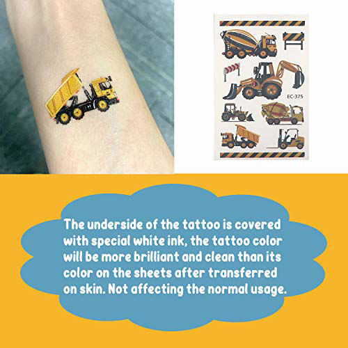 GetUSCart Partywind 110 PCS Cars and Trucks Temporary Tattoos for Kids