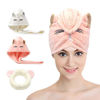 Picture of Hair Drying Towel wrap with cat Ear,Microfiber Hair Towel Quick Drying Hair for Women Girls ,Super Absorbent Quick Dry Bath Shower Dry Head Turban with Button