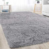 Picture of Merelax Soft Modern Indoor Large Shaggy Rug for Bedroom Livingroom Dorm Kids Room Home Decorative, Non-Slip Plush Fluffy Furry Fur Area Rugs Comfy Nursery Accent Floor Carpet 5x8 Feet, Grey