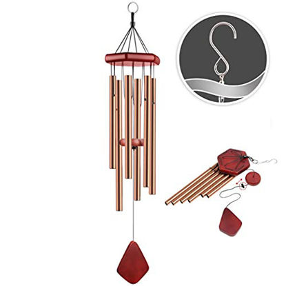 Picture of Famiry Wind Chimes for Outside Deep Tone, 32 Inch Sympathy Wind Chimes Outdoor Clearance, Memorial Wind Chimes with 6 Metal Tubes & Hook, Outdoor Decor for Garden, Patio, Yard, Home