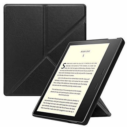 Picture of Fintie Origami Case for All-New Kindle Oasis (10th Generation, 2019 Release and 9th Generation, 2017 Release) - Slim Fit Stand Cover Support Hands Free Reading with Auto Wake Sleep, Black