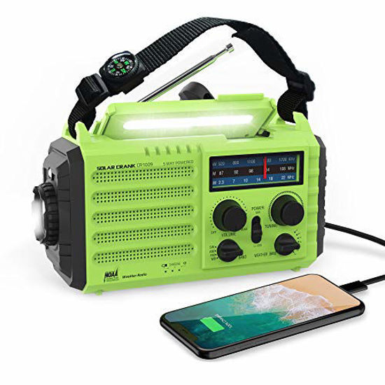 5000mAh Hand Crank Emergency Weather Radio, AM FM NOAA Solar Radio With Led - View #7