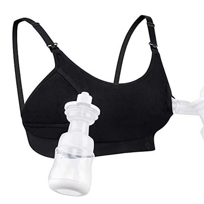 Picture of Hands Free Pumping Bra, Momcozy Adjustable Breast-Pumps Holding and Nursing Bra, Suitable for Breastfeeding-Pumps by Lansinoh, Philips Avent, Spectra, Evenflo and More(Black, XX-Large)
