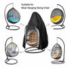 Picture of Oslimea Patio Hanging Egg Chair Cover, Durable Lightweight Waterproof Egg Swing Chair Cover with Zipper Fits Most Outdoor Single Swing Egg Chair Dust Protector (75" x 45", Black)