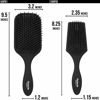 Picture of Giorgio Detangling Paddle Brush and Cushion Hair Brush - Set of Black Air-Cushion Paddle Brush with Ball Tip Bristles - Women and Mens Hair Brush, Wet or Dry, Long, Thick, or Curly Hair