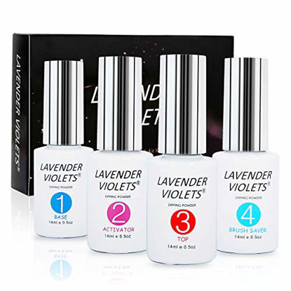 Picture of Dip-Powder Gel-Liquid-Set with Activator, Base-Top Gel and Brush Savor 0.5oz/Bot Dipping-Powder Acrylic-Nail Manicure Pedicure J775