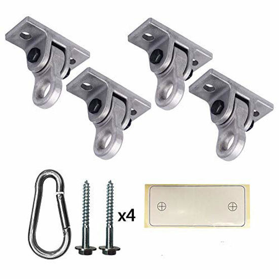 Picture of ABUSA Heavy Duty White Metal Color Swing Hangers Screws Bolts Included Over 5000 lb Capacity Playground Porch Yoga Seat Trapeze Wooden Sets Indoor Outdoor (4 Pack)