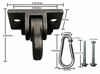 Picture of ABUSA Heavy Duty White Metal Color Swing Hangers Screws Bolts Included Over 5000 lb Capacity Playground Porch Yoga Seat Trapeze Wooden Sets Indoor Outdoor (4 Pack)