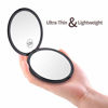 Picture of Gospire Pocket Makeup Mirror for Travel, 1X/10X Double Sided Magnifying Compact Handbag Cosmetic Mirror, 4 Inch Ultra-Thin Handheld Round Foldable Portable Mirror for Women (Black)