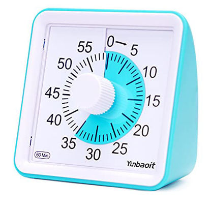 Picture of Yunbaoit Visual Analog Timer,Silent Countdown Clock, Time Management Tool for Kids and Adults (Blue)