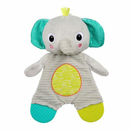 Picture of Bright Starts Snuggle & Teethe Plush Teething Baby Toy - Elephant, Crinkle Fabric, Ages 0 Months +