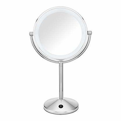 Picture of Conair Reflections Double-Sided LED Lighted Vanity Makeup Mirror, 1x/10x magnification, Polished Chrome finish