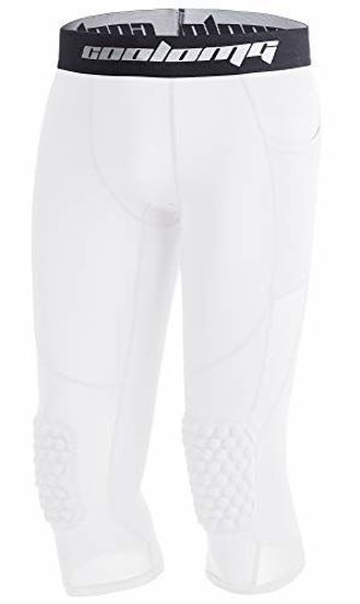 GetUSCart- COOLOMG Basketball Pants with Knee Pads Kids 3/4