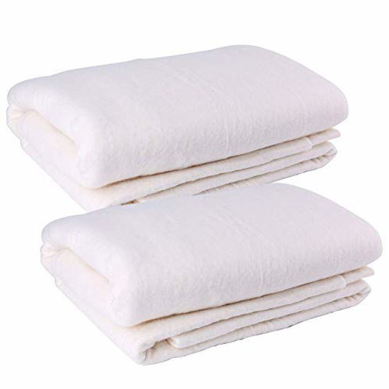Picture of Tosnail Pack of 2 Sheets 45-Inch x 60-Inch Soft Natural Cotton Batting for Quilts, Craft and Wearable Arts