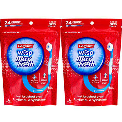 Picture of Colgate Max Fresh Wisp Disposable Mini Toothbrush, Peppermint - 24 Count, 2-Pack