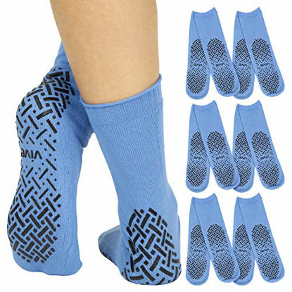 Picture of Vive Non Slip Hospital Socks (6) - Anti Skid Rubber Grip - Yoga for Men, Women