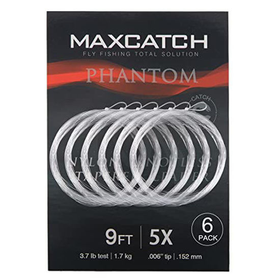 Picture of Maxcatch Fly Fishing Tapered Leader Line 6 Pack -Pre-Tied Loop- Tensile Strength- Abrasion Resistance- Low Memory 7.5ft/9ft/12ft/15ft, 0X-6X(7.5ft 3X(6pcs))