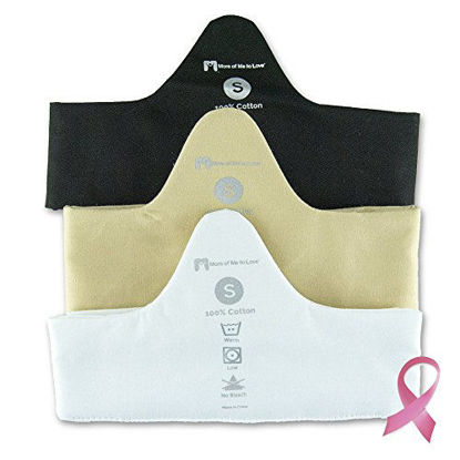 Picture of More of Me to Love 100% Cotton Bra Liner (3-Pack, Black/White/Beige, Large)