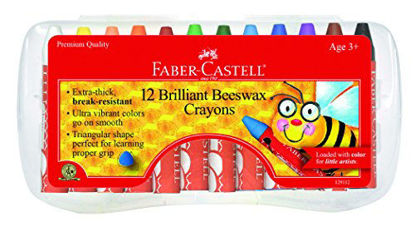 Picture of Faber-Castell Beeswax Crayons in Durable Storage Case, 12 Vibrant Colors