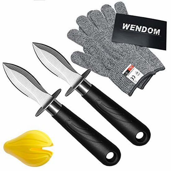 Oyster Shucking Knives and Gloves Set, 2 pcs Oyster Shucker Opener