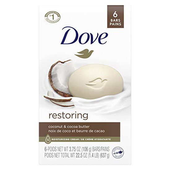Picture of Dove Beauty Bar For Softer Skin Coconut Milk More Moisturizing Than Bar Soap 3.75 oz 6 Bars