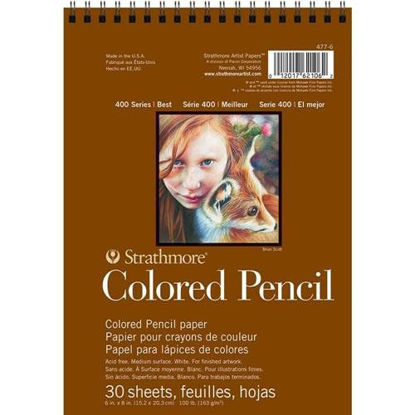 Picture of Strathmore 400 Series Colored Pencil Pad, 6"x8" Wire Bound, 30 Sheets
