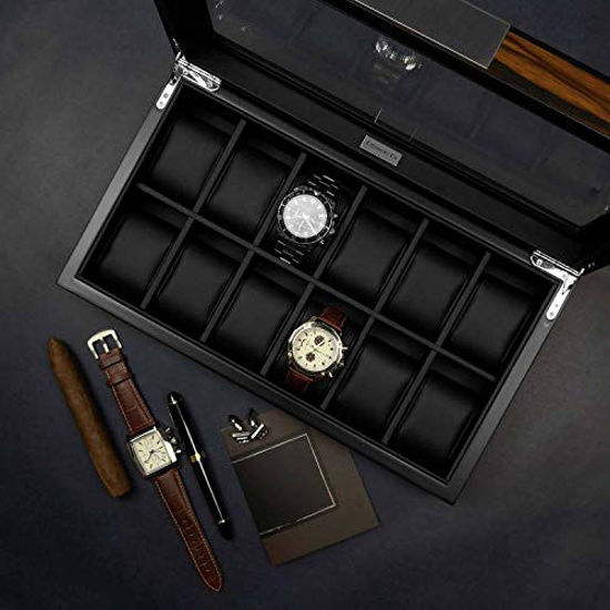 GetUSCart- Lifomenz Co 12 Watch Box for Men Watch Display Case Wood ...