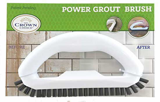 Shower Track And Grout Heavy Duty Scrub Brush w/ Comfort Grip & Stiff  Bristles