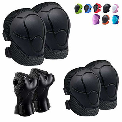 Picture of Knee Pads for Kids Kneepads and Elbow Pads Toddler Protective Gear Set Kids Elbow Pads and Knee Pads for Girls Boys with Wrist Guards 3 in 1 for Skating Cycling Bike Rollerblading Scooter [Upgraded]
