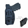Picture of OWB Kydex Holster for Glock 19 19x / Glock 23 25 32 45 / Glock17 22 31 / Glock 26 27 33 30s (Gen 3 4 5) Pistol, Glock 19 Holster OWB, Waistband Outside Carry 1.5"-2" Belt Clip - Black, Right Hand