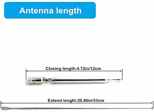 FM Radio Antenna, Ancable Indoor FM Telescopic Antenna 75 Ohm F Type - View #5