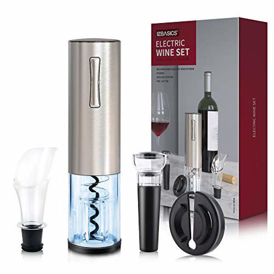 Wine Enthusiast Electric Blue Automatic Wine Opener With Foil Cutter