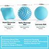 Picture of Posture Magic Massage Ball Set for Myofascial Trigger Point Release & Deep Tissue Massage - Set of 6 - Large Foam/Small Foam/Lacrosse/Peanut/Spiky/Hand Exercise Ball (Blue)