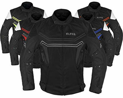 Picture of ALPHA CYCLE GEAR MOTORCYCLE ALL SEASON JACKET (BLACK, MEDIUM)