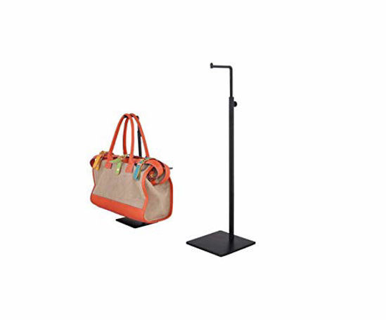 Picture of Adjustable Metal Handbag Rack Tabletop Handbag Purse Display Stand Single Hook Bag Stand Holder (Black)