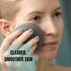Picture of CSM Organic Konjac Sponges 3-Pack for Gentle Exfoliating - Facial Cleansing Sponge with Activated Bamboo Charcoal to Clean Pores, Remove Impurities, Exfoliate - 2 Black, 1 White Natural Sponge