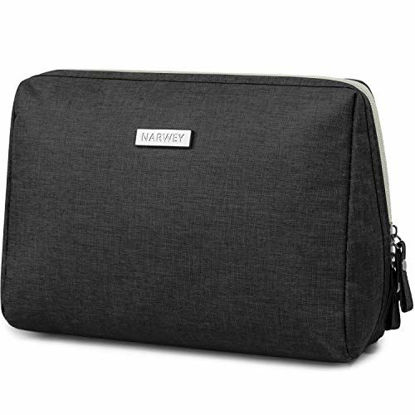 Picture of Large Makeup Bag Zipper Pouch Travel Cosmetic Organizer for Women and Girls (Large, Black)