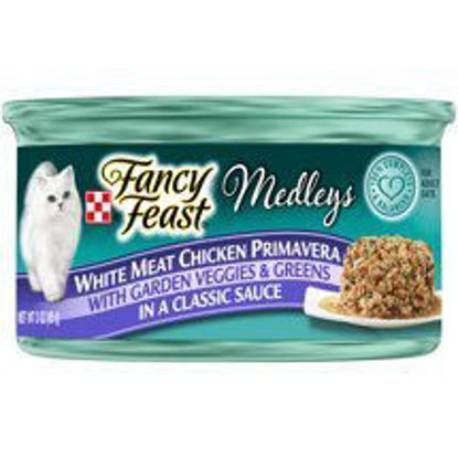 Picture of 6 Cans of Purina Fancy Feast Medleys Classic White Meat Chicken Primavera with Garden Veggies & Greens Adult Wet Cat Food - 3 oz. ea