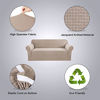 Picture of H.VERSAILTEX Stretch Sofa Covers for 3 Cushion Couch Covers Sofa Slipcovers for Living Room Feature Thick Checked Jacquard Fabric with Elastic Bottom, Sofa Large - Sand