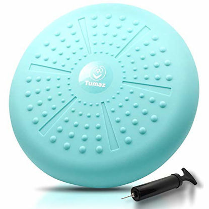 Picture of Tumaz Wobble Cushion - Wiggle Seat to Improve Sitting Posture & Attention Also Stability Balance Disc to Physical Therapy, Relief Back Pain & Core Strength for All Ages [Extra Thick, Pump Included]
