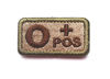Picture of Tactical Blood Type O+ Positive POS Hook and Loop Patch Embroidered Morale Military Badge for Outdoors (Coyote Brown O+)
