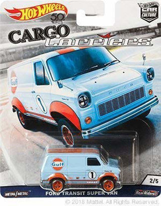 Picture of Hot Wheels 2018 RELEASE CARGO CARRIERS LIGHT BLUE GULF FORD TRANSIT SUPER VAN DIE-CAST