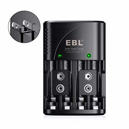 Picture of EBL Smart Rapid AA AAA Charger for AA AAA 9V Rechargeable Batteries Ni-MH Ni-CD Rechargeable Batteries