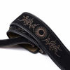 Picture of Amumu Guitar Strap Embroidered Suede Leather for Acoustic Giutar, Electric Guitar and Bass Guitar -Black