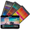 Picture of 72 Watercolor Pencils Professional, Numbered, with a Brush and Metal Box - 72 Water Color Pencils for Adults and Adult Coloring Books - Watercolor Pencil for Kids, Colored Pencils, Art Set