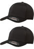 Picture of Flexfit 6533 Ultrafibre & Airmesh Fitted Cap, 2Pack (2-Black Caps) - Small/Medium