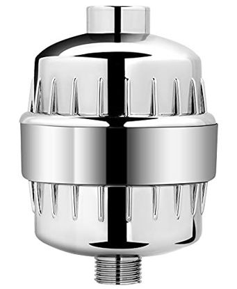 Picture of AquaBliss Multi-Stage Shower Filter w/ Replaceable Cartridge - Transform Itching, Eczema & Acne into Glowing Hair, Nails and Skin Fast. Chrome SF220