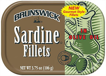 Picture of BRUNSWICK Wild Caught Sardine Fillets in Olive Oil, 18 Cans